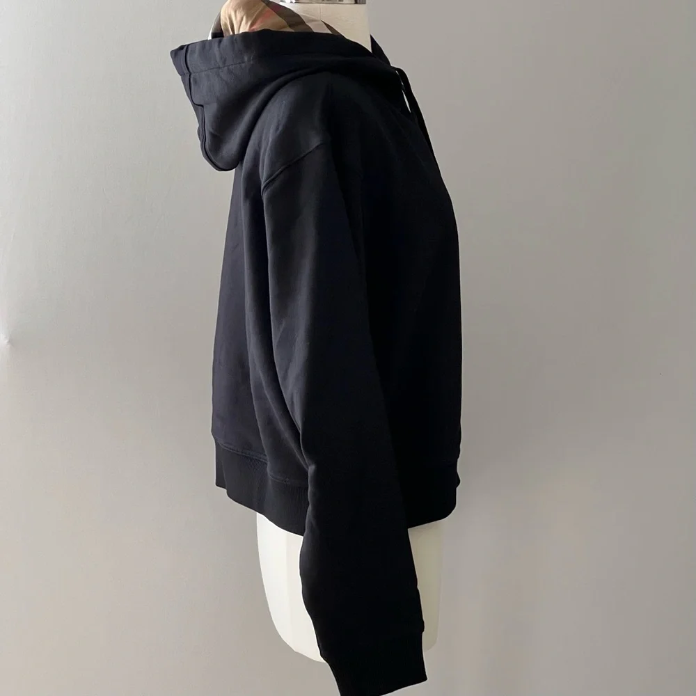 Burberry Crop Hoodie in Black - Picture 3 of 8